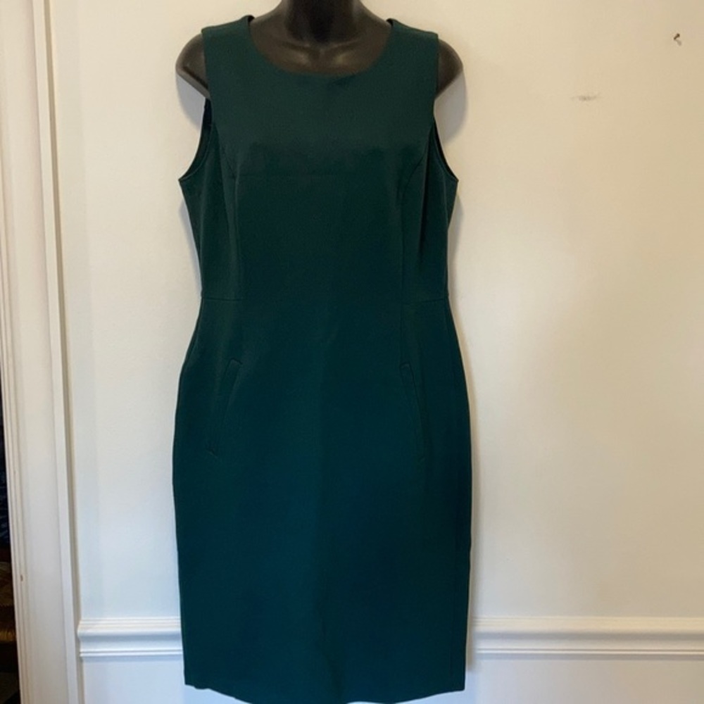 Lands End Sleeveless Green Dress Size 10
